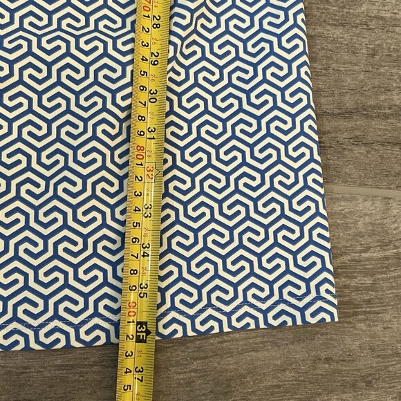 J McLaughlin Sheath Dress Size Small Catalina Cloth Stretch Blue White Geometric - Picture 8 of 8